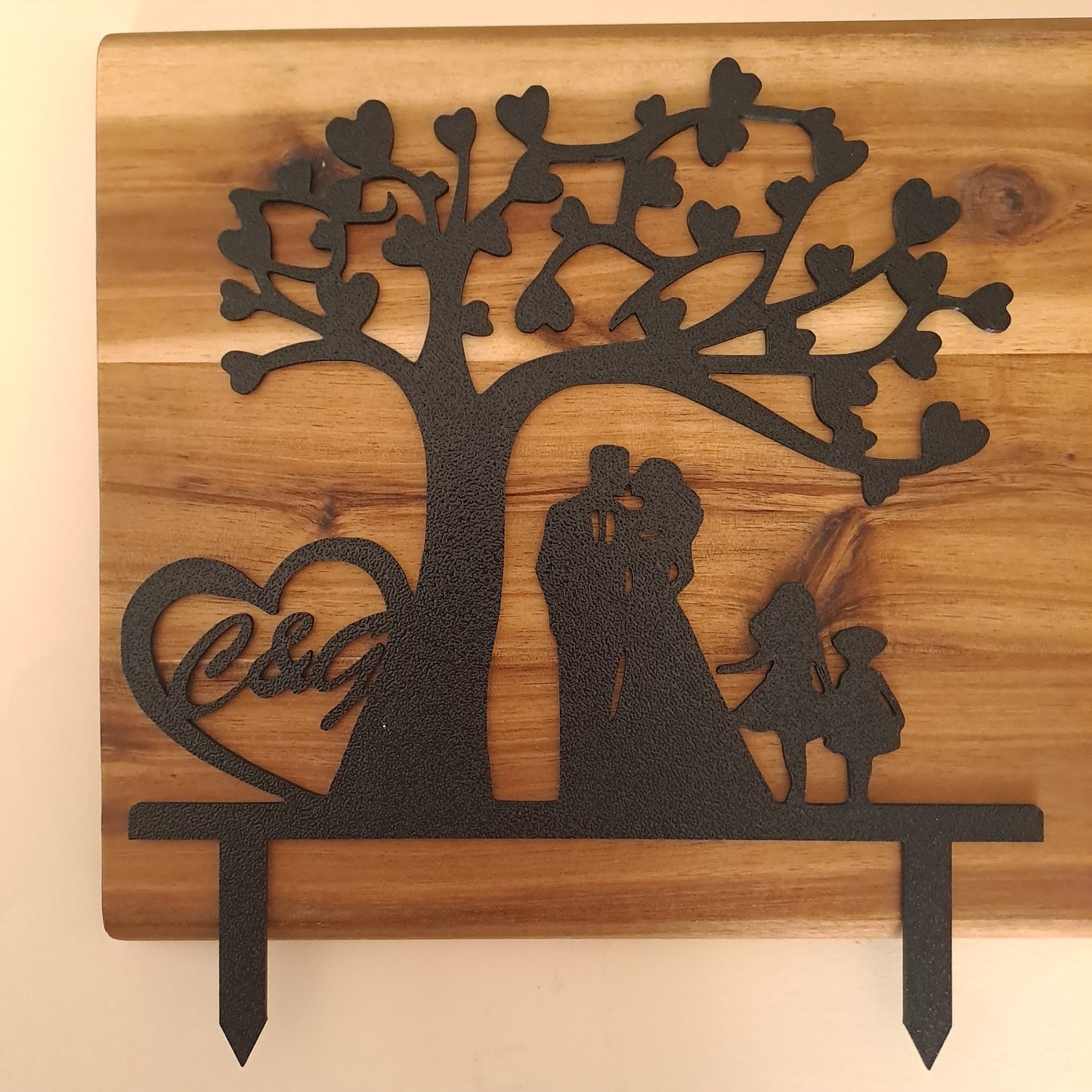 Cake Topper - Wedding - Tree of Life - Bride and Groom - Children - personalized with initials - 20cm