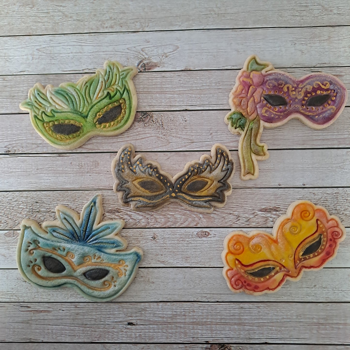 Ensemble de masques de carnaval - Emporte-pièces - Emporte-pièces pour desserts de carnaval - Biscuits