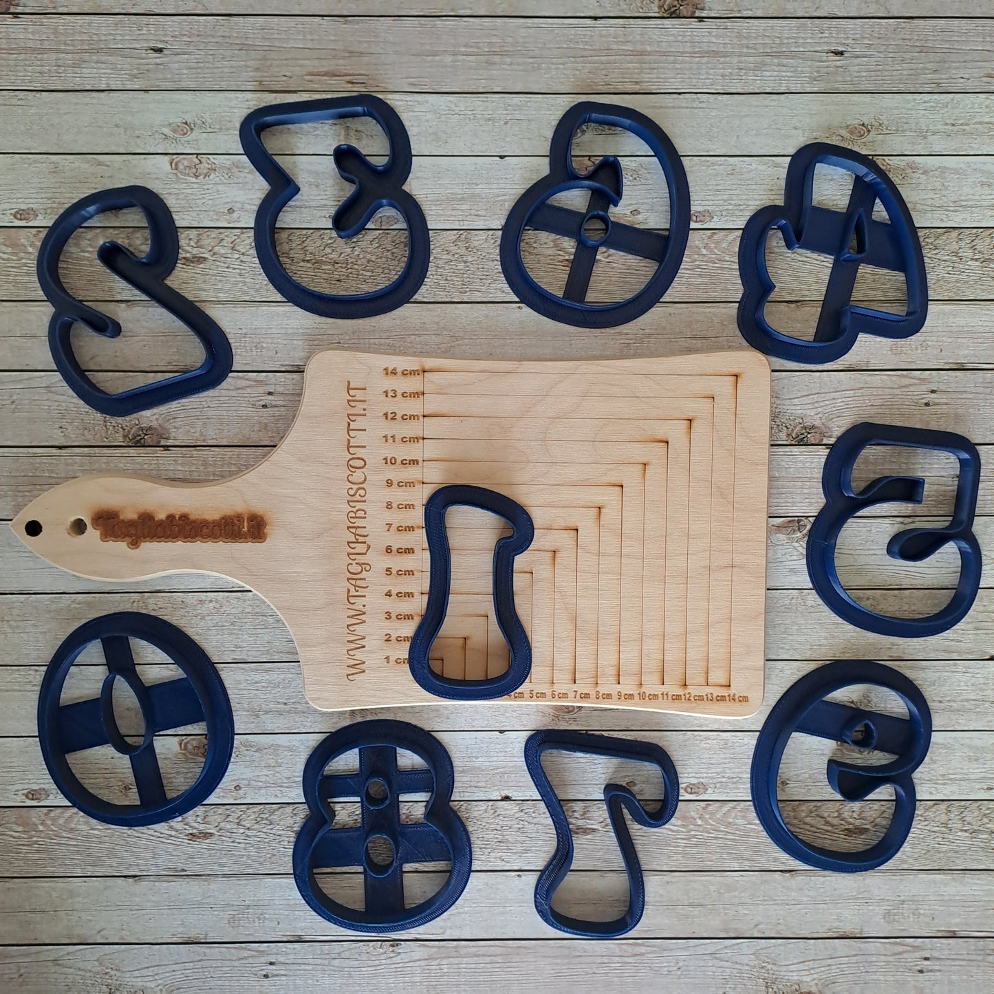 Numeri 0-9 (10pz.) Font Abstract - Altezza Numero da 3cm a 8cm - Formine - Stampi - Cookies Cutter