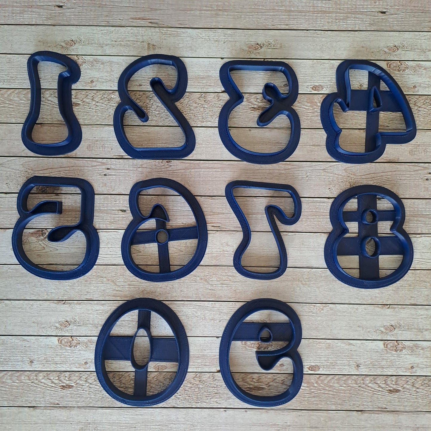 Numeri 0-9 (10pz.) Font Abstract - Altezza Numero da 3cm a 8cm - Formine - Stampi - Cookies Cutter