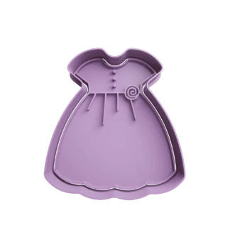 Abito maniche corte - Tagliabiscotti - Bambina -Battesimo - New Born - Cookies Cutter - Formina