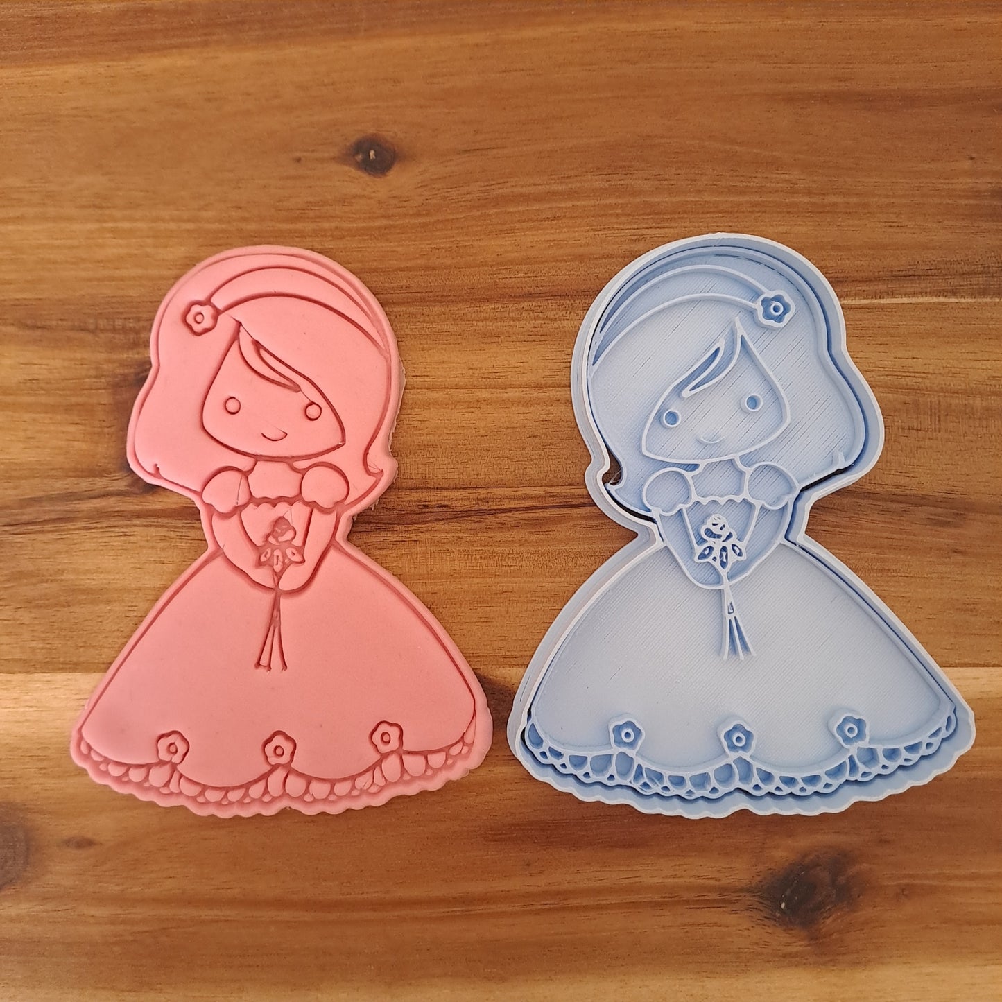 Bambina con fiorellini - Comunione - Cresima - Cookies Cutter - Formina - Stampo