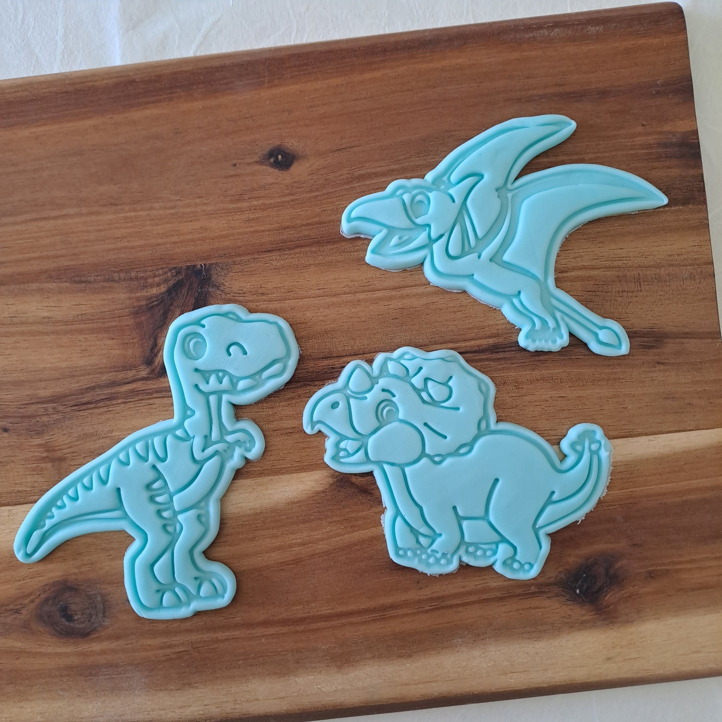 Ensemble de dinosaures 3pcs. - T-Rex - Triceratops - Ptérodactyle - Emporte-pièce - Moules - Emporte-pièces - Moule