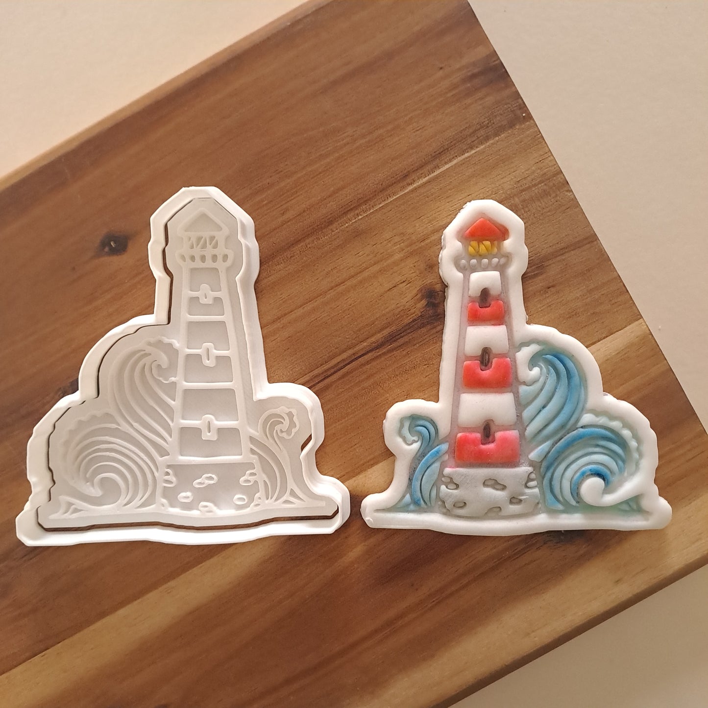 Lighthouse with sea waves - Sea - Cookie cutter - Form - 9cm mould