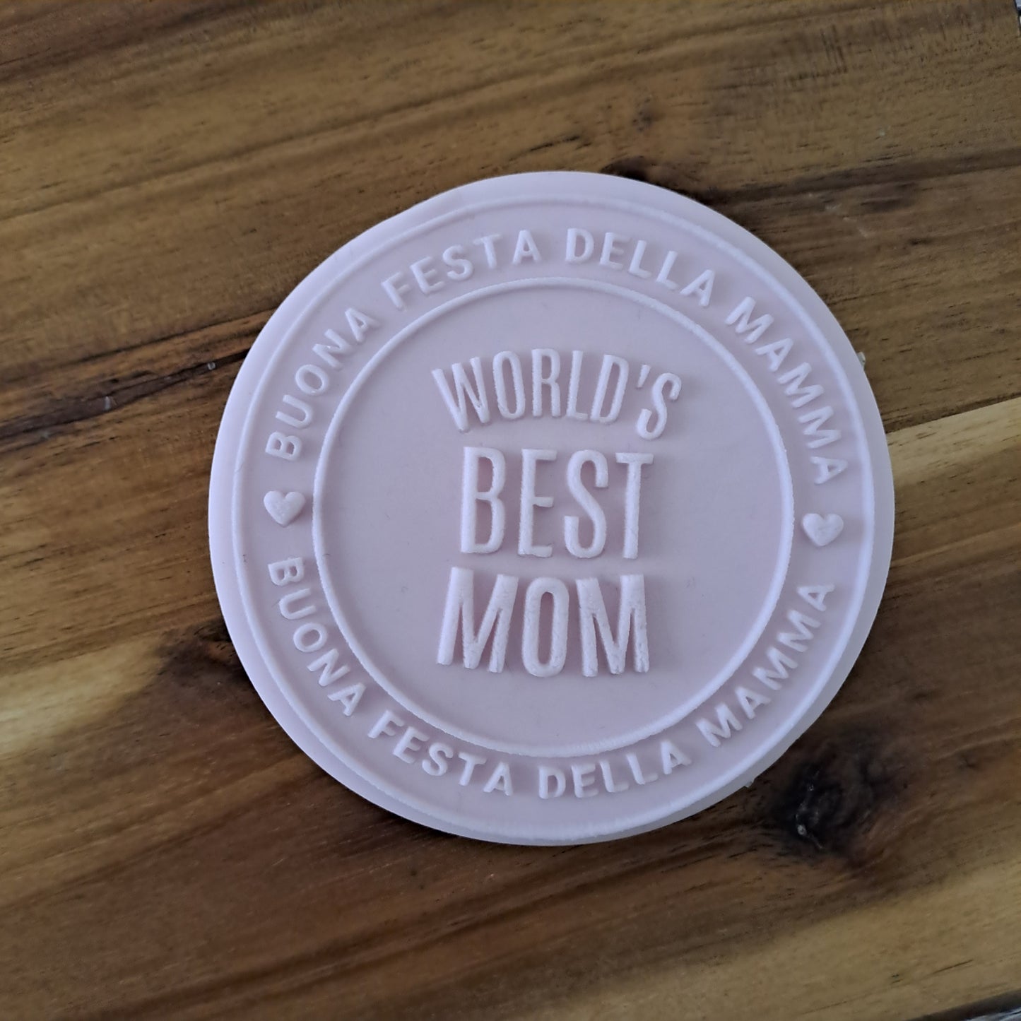 Moule acrylique - Bonne fête des mères "Wold's Best Mom" ​​- Emporte-pièce - Emporte-pièce ou décorations pour gâteaux