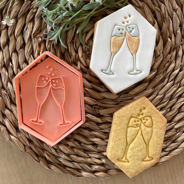 Verres à monture hexagonale - Mariage - Forme - Emporte-pièce pour biscuits de mariage