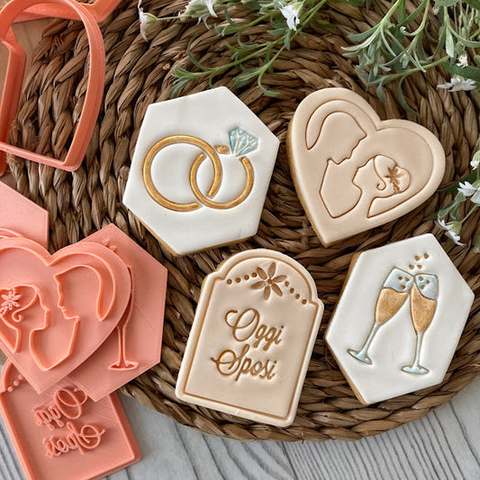 Set d'emporte-pièces pour les mariés mod.1 - Biscuits de mariage - Formina - Emporte-pièce pour biscuits de mariage