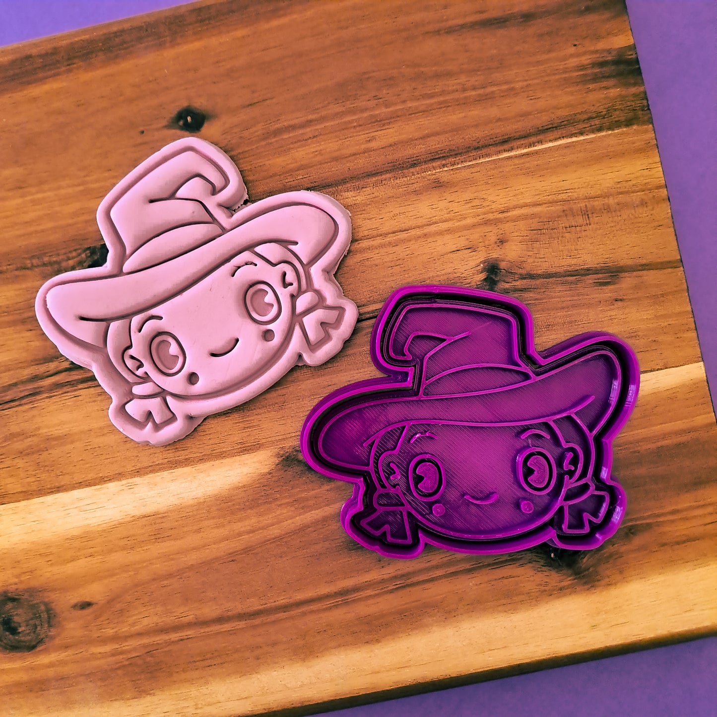 Little Witch with Hat - Halloween - Cookie cutter - Mold - Mold for biscuits or sugar paste decorations for cake design