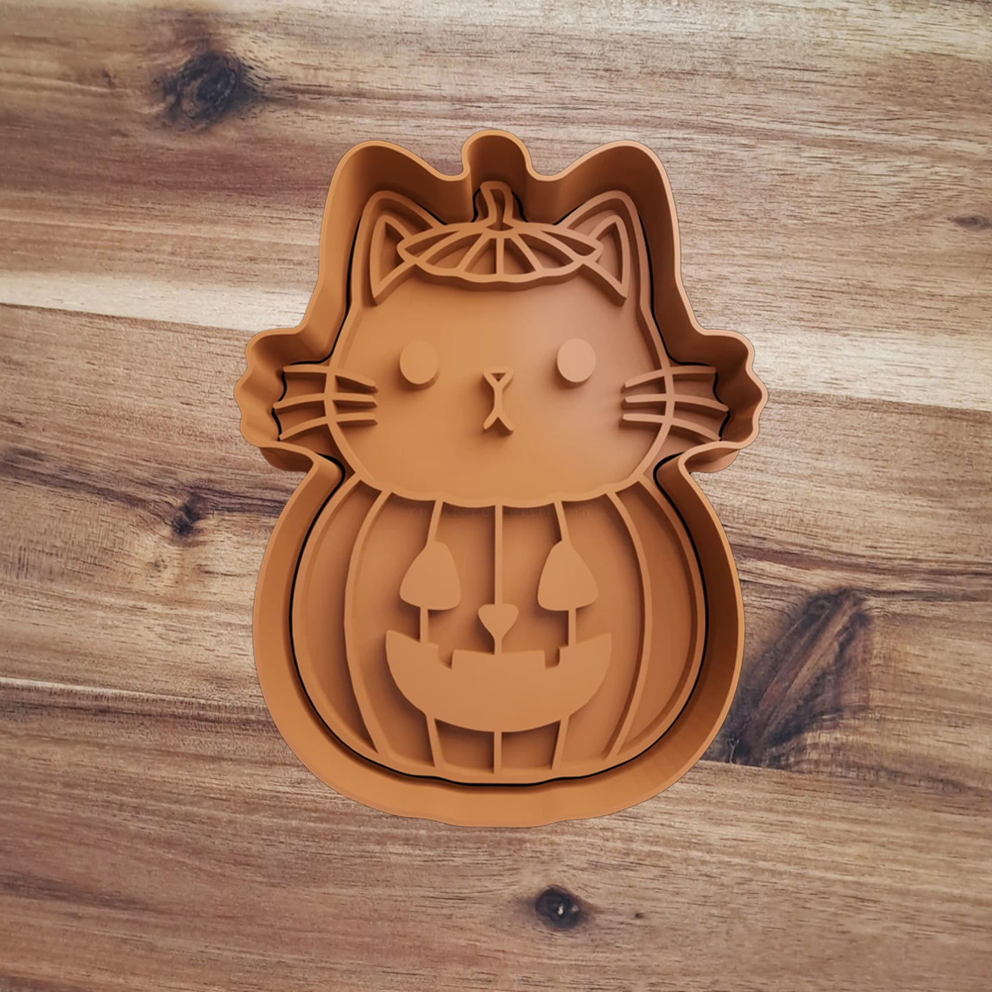 Cat in the pumpkin - Halloween - Cookie cutter - Mold - Sugar paste mould