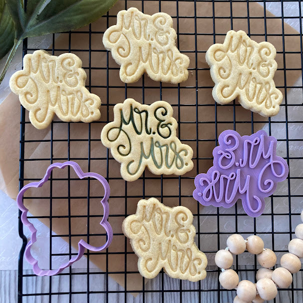 Mr & Mrs - Scritta - Matrimonio - Formina - Cookies cutter per biscotti nuziali