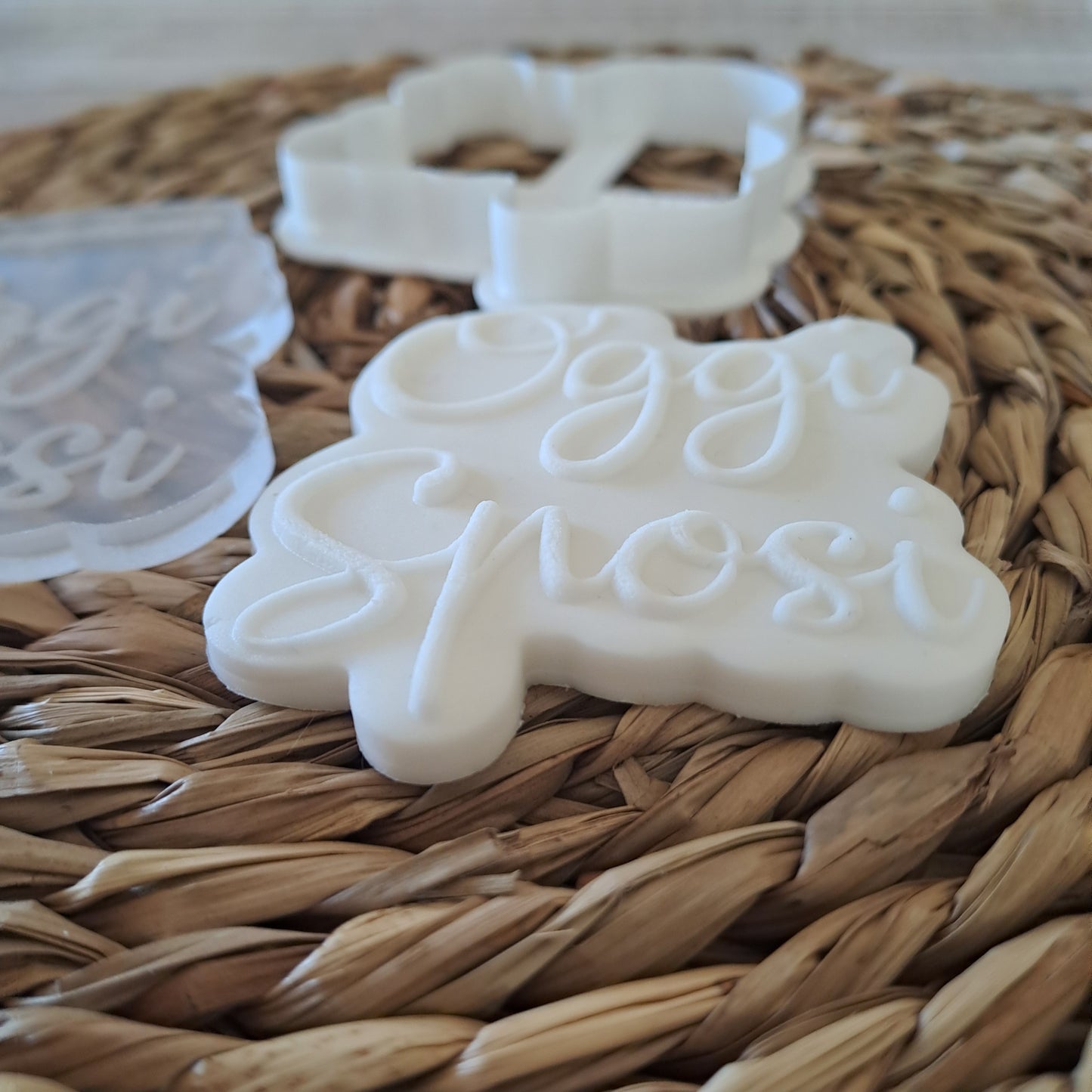 Cookies Cutter "Oggi Sposi" with floral outline - for decorating biscuits or wedding cakes - Wedding - Mold - Sugar paste mold