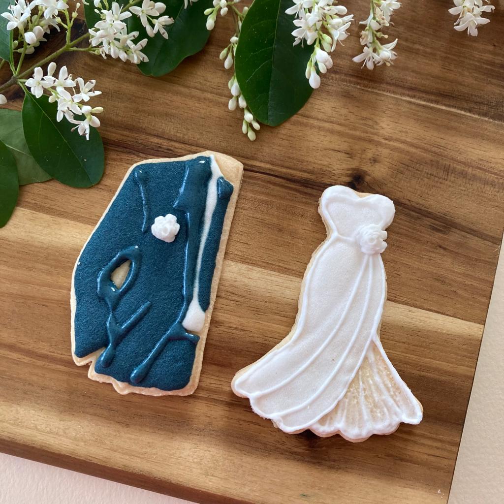 Silhouette Bride and Groom Clothes Mod.3 - Bride - Groom - Wedding - Form - Cookie cutter