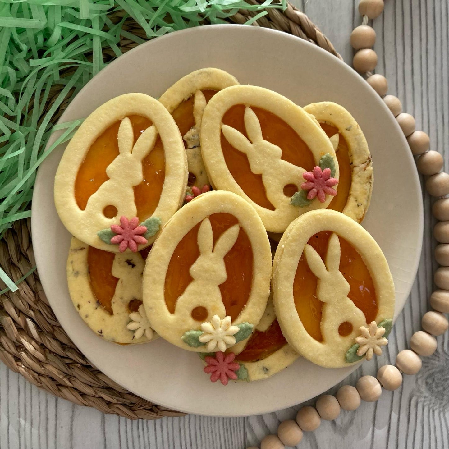 Uovo di Pasqua con Coniglio - Biscotto occhio di bue - Pasqua - Cookies cutter - Tagliabiscotti