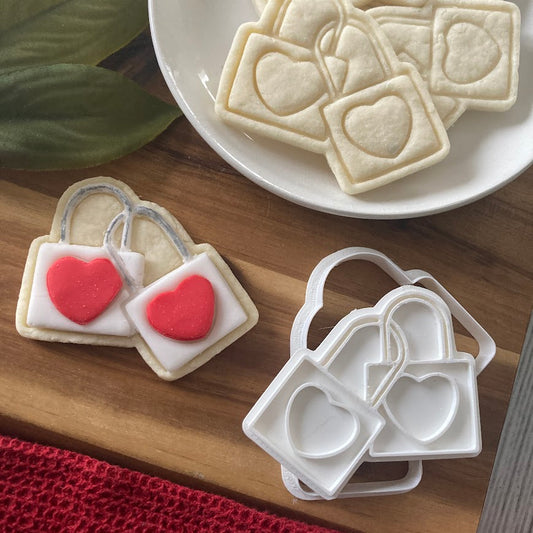 Tagliabiscotti a forma di lucchetto - San Valentino - Cookie cutter - Stampo per biscotti o decorazioni in pasta di zucchero