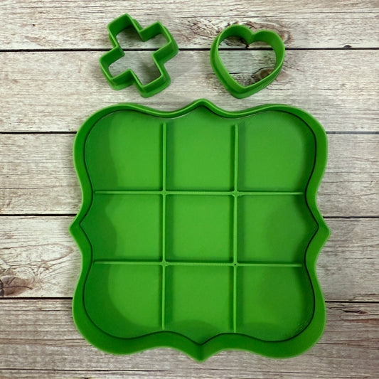 Tagliabiscotti - Tic Tac Toe a tema San Valentino - amore - cuore - Cookie cutter - Tris - Stampo per biscotti o decorazioni in  pasta di zucchero