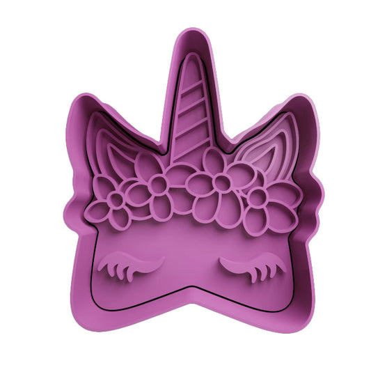 Unicorno mod.12 - Tagliabiscotti - Maschera unicorno - Cookies cutter - Formina - Stampo