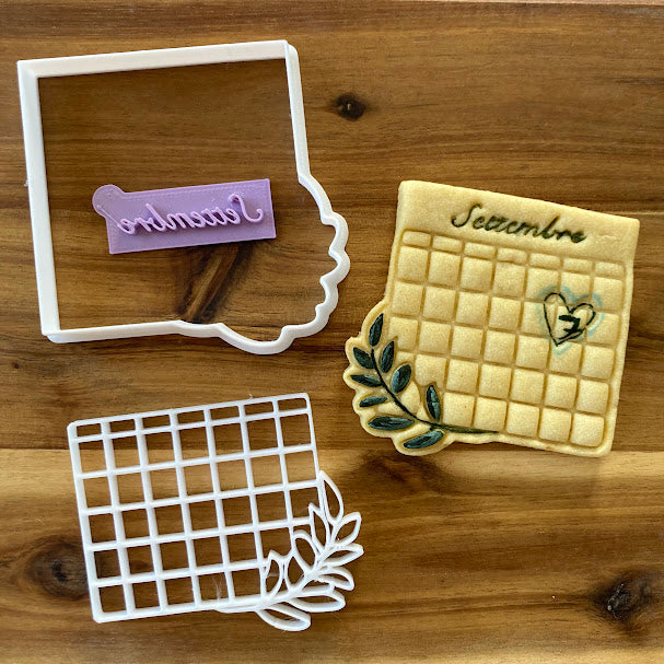 Moule calendrier pour date de mariage avec mois - Mariage - Emporte-pièce pour biscuits de mariage