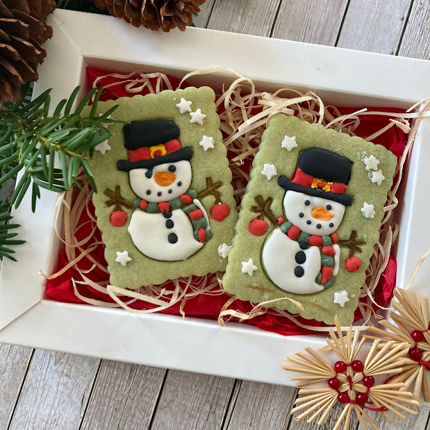 Pupazzo di Neve con cornice ondulata - Natale - Cookies Cutter - Formina - Stampo per biscotti o decorazione torte