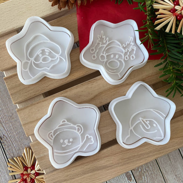 Christmas star set - Cookies Cutter - Formina - Mold for biscuits or cake decoration