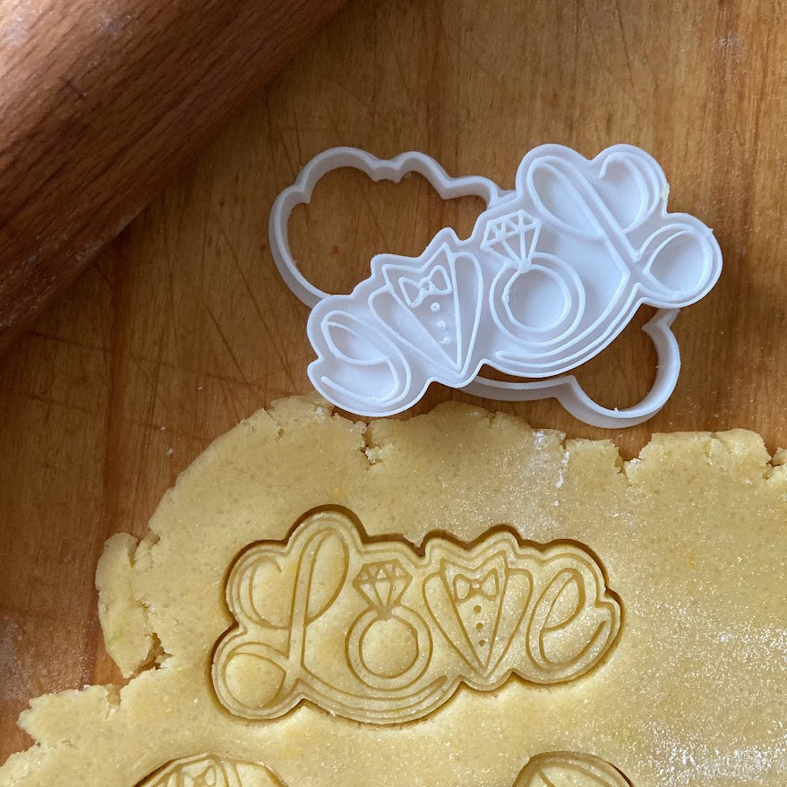 Love Married Lettering - Wedding - Form - Cookie cutter - 8cm mould