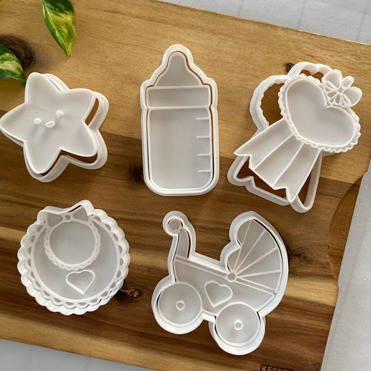 Baptism Set - New Born - Baby Shower - Cookies Cutter - Biscuit and sugar paste moulds